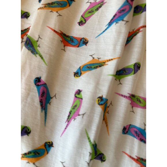 Milly Womens Silk Blend Sleeveless Novelty Bird Print Dress With Belt Size 2 - Picture 3 of 7